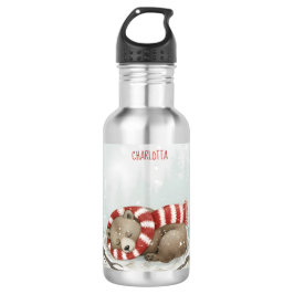 Botella De Agua Personalized Winter Bear Water Bottle