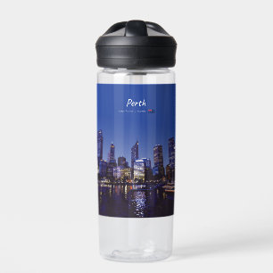 Botella De Agua Perth, Australia - Silueta de la ciudad por la noc