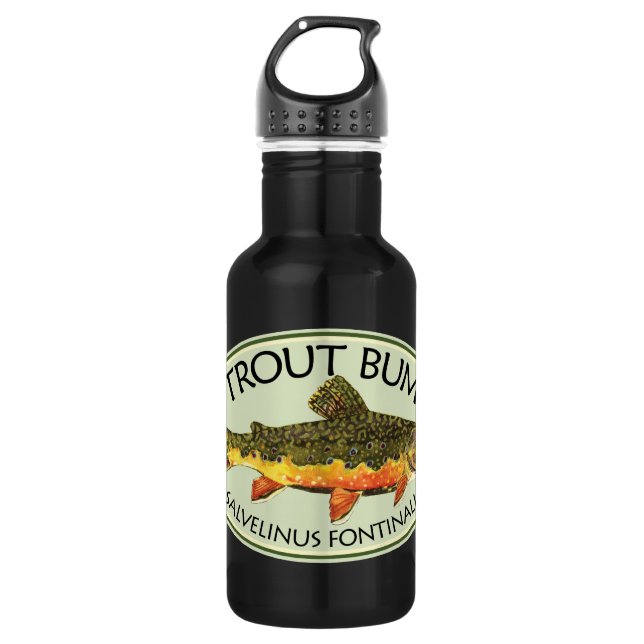 Botella De Agua Pesca humorística de mosca en la trucha rota (Anverso)