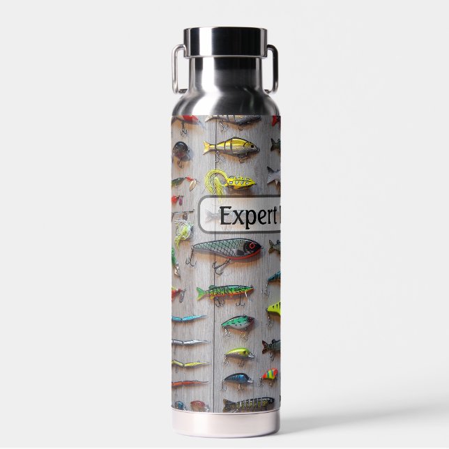 Botella De Agua Pesca - un tablero de señuelos - Personalizar (Delantero)