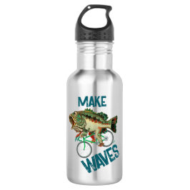 Botella De Agua Pescado En Bicicleta Verde Motivacional