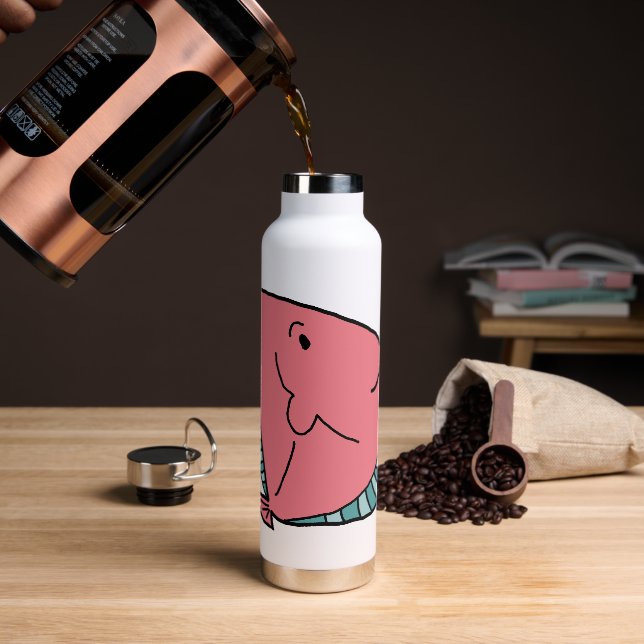 Botella De Agua Pescado rosa y verde (Café)