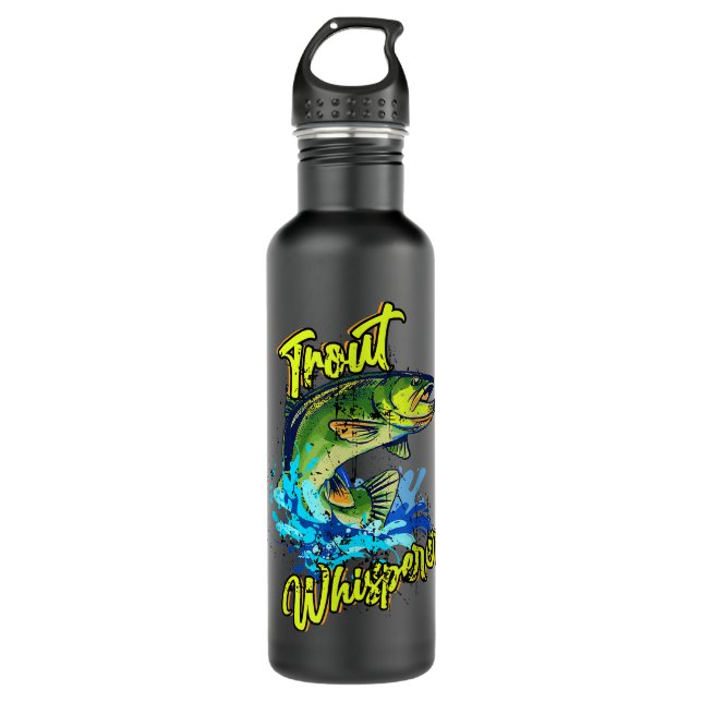 Botella De Agua Pescador Motif Trout Wisperer (Anverso)