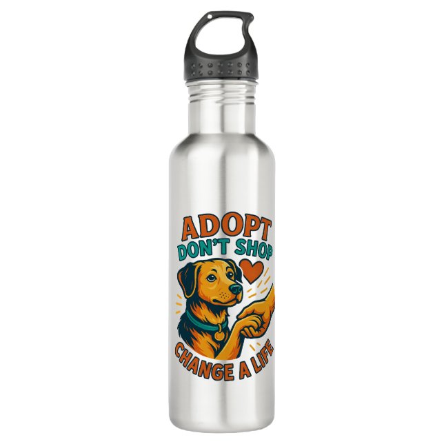 Botella De Agua Pet Adopt Love Tee (Anverso)
