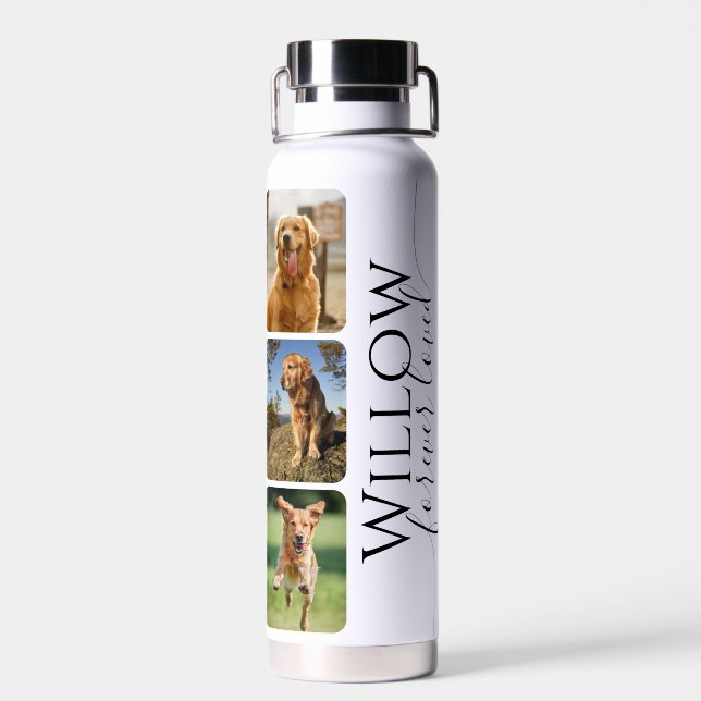 Botella De Agua Pet Memorial Custom Photo Keepsake (Atrás)