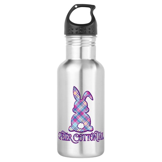 Botella De Agua Peter Cottontail Purple Plaid Easter Bunny (Anverso)