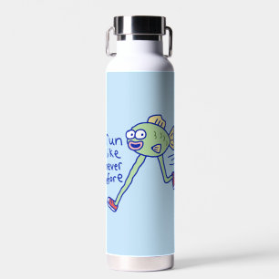 Botella De Agua Pez Divertido Corriendo Con Piernas