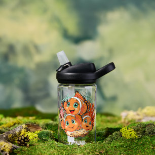 Botella De Agua Pez payaso Dibujo animado lindo Familia Subacuátic