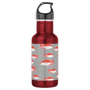 Botella De Agua Pez rojo y gris