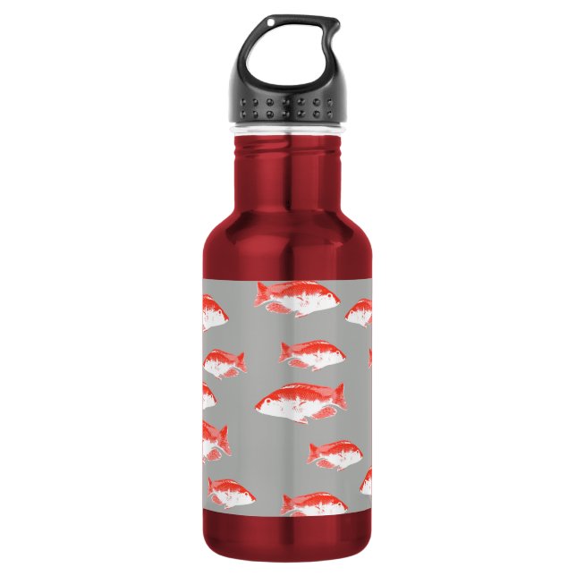 Botella De Agua Pez rojo y gris (Anverso)