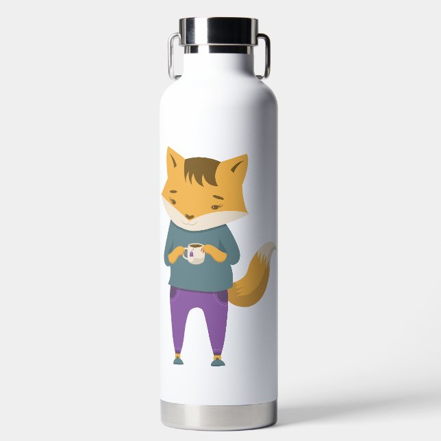 Botella De Agua Pezón lindo con taza de té (Delantero)