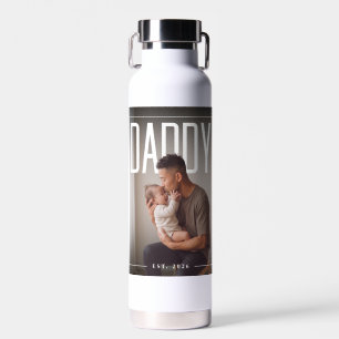 Botella De Agua PhotoPop Papá Est Año Personalizado Foto