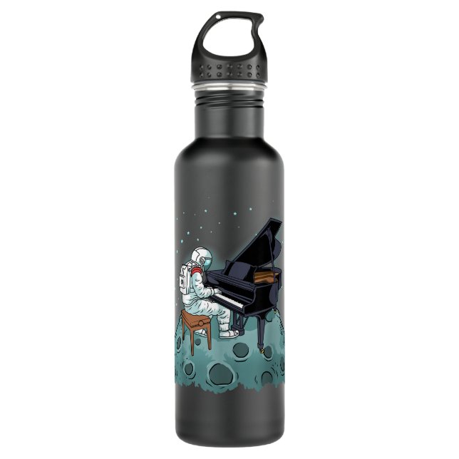 Botella De Agua Piano Grande Kids Pianista Gift Astronauta Pian de (Anverso)