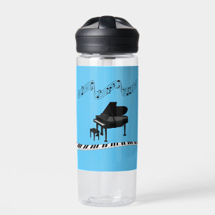 Botella De Agua Piano, teclado y notas musicales