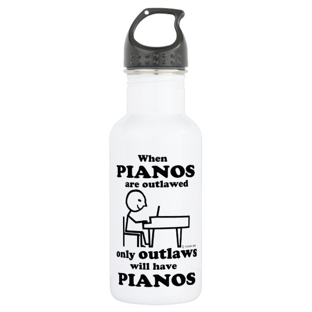 Botella De Agua Pianos prohibidos (Anverso)