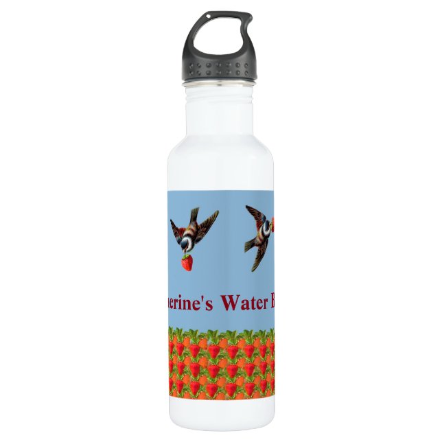 Botella De Agua Pickers de fresa (Anverso)