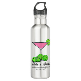 Botella De Agua Pickleball Bridal Shower Pink Cocktail Personalize