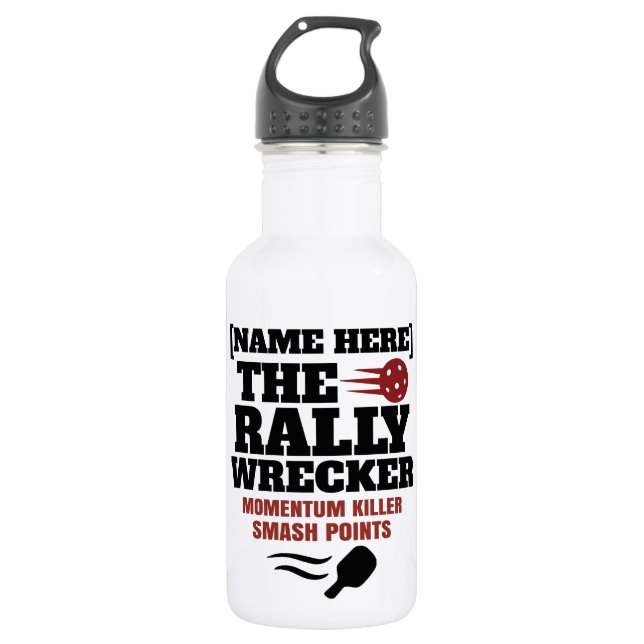 Botella De Agua Pickleball Custom Name The Rally Wrecker (Anverso)