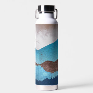 Botella De Agua Picos de montaña azul