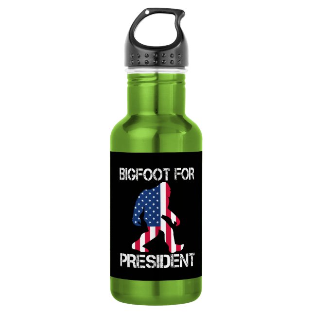 Botella De Agua Pie Grande Para El Presidente Funny Bigfoot (Anverso)
