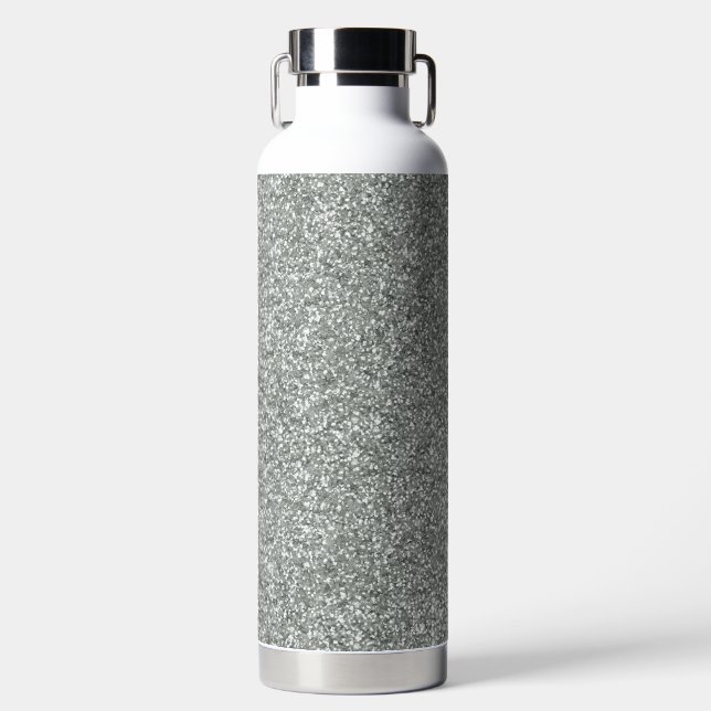 Botella De Agua Piedra de plata Gary Purpurina de Mármol de oro mo (Delantero)