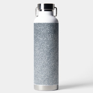 Botella De Agua Piedra de plata Gary Purpurina de Mármol de oro mo