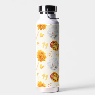 Botella De Agua Piedra y Flor de Nacimiento de Noviembre Citrino