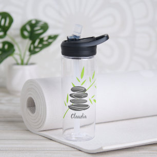 Botella De Agua Piedras de masaje y bambú impreso zen personalizad