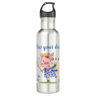 Botella De Agua Piglet//Follow caprichoso sus sueños