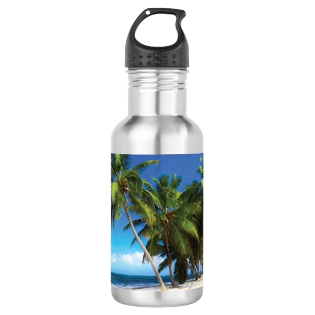 Botella De Agua Pilar de tiro de playa exótica (Anverso)