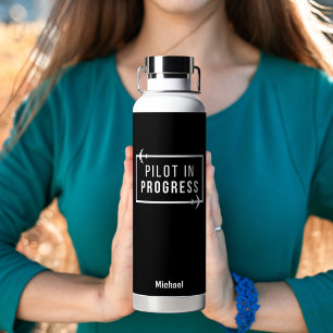 Botella De Agua Piloto Moderno en Progreso y Avión, Viaje Personal