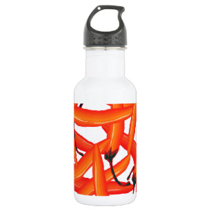 Botella De Agua Pimientos de pollo calientes rojos