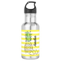 Piña de manzana de rayas amarillas verano personal