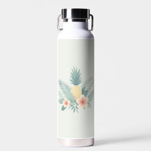 Botella De Agua Piña floral y Hawaiana