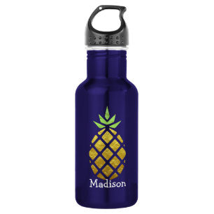 Botella De Agua Piña Tropical Con Su Nombre