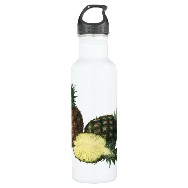 Botella De Agua Piñas hawaianas de época, fruta orgánica (Anverso)