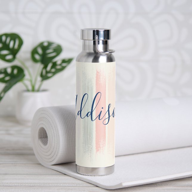 Botella De Agua Pinceladas de pastel personalizadas (Yoga)
