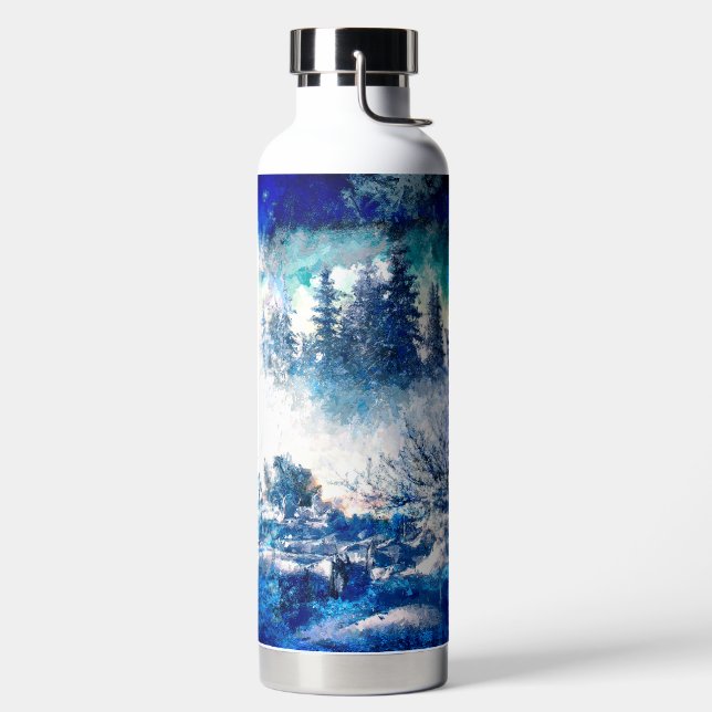 Botella De Agua Pines Snowstorm Artistic (Izquierda)