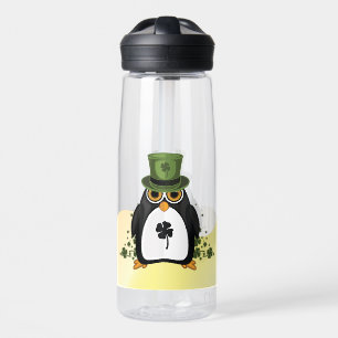 Botella De Agua Pingüino Afortunado Trébol de Cuatro Hojas