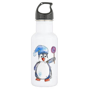 Botella De Agua Pingüino caprichoso y chiflado