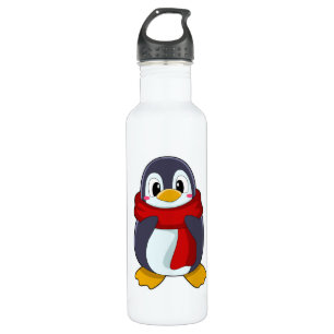 Botella De Agua Pingüino con bufanda