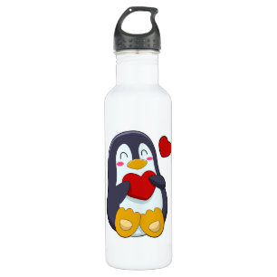 Botella De Agua Pingüino con corazón