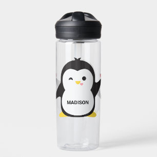 Botella De Agua Pingüino de nombre personalizado