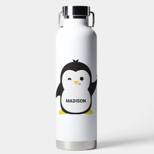 Botella De Agua Pingüino de nombre personalizado