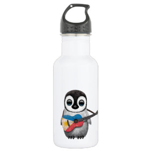 Botella De Agua Pingüino del bebé que toca la guitarra filipina 