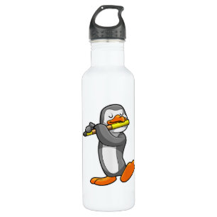 Botella De Agua Pingüino en Music with Flute