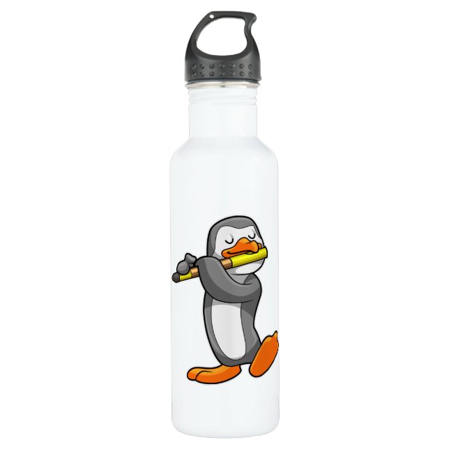 Botella De Agua Pingüino en Music with Flute (Anverso)