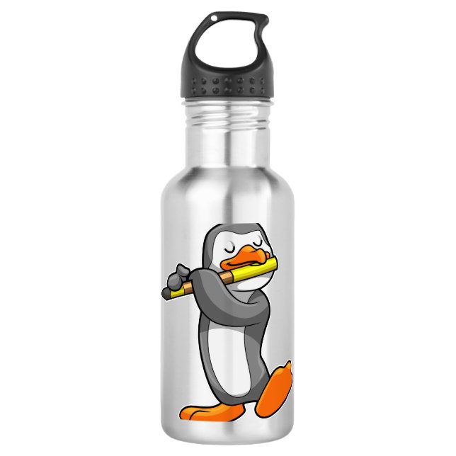 Botella De Agua Pingüino en Music with Flute (Anverso)