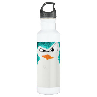 Botella De Agua Pingüino enojado teal.png