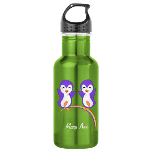 Botella De Agua Pingüino Morado Lindo